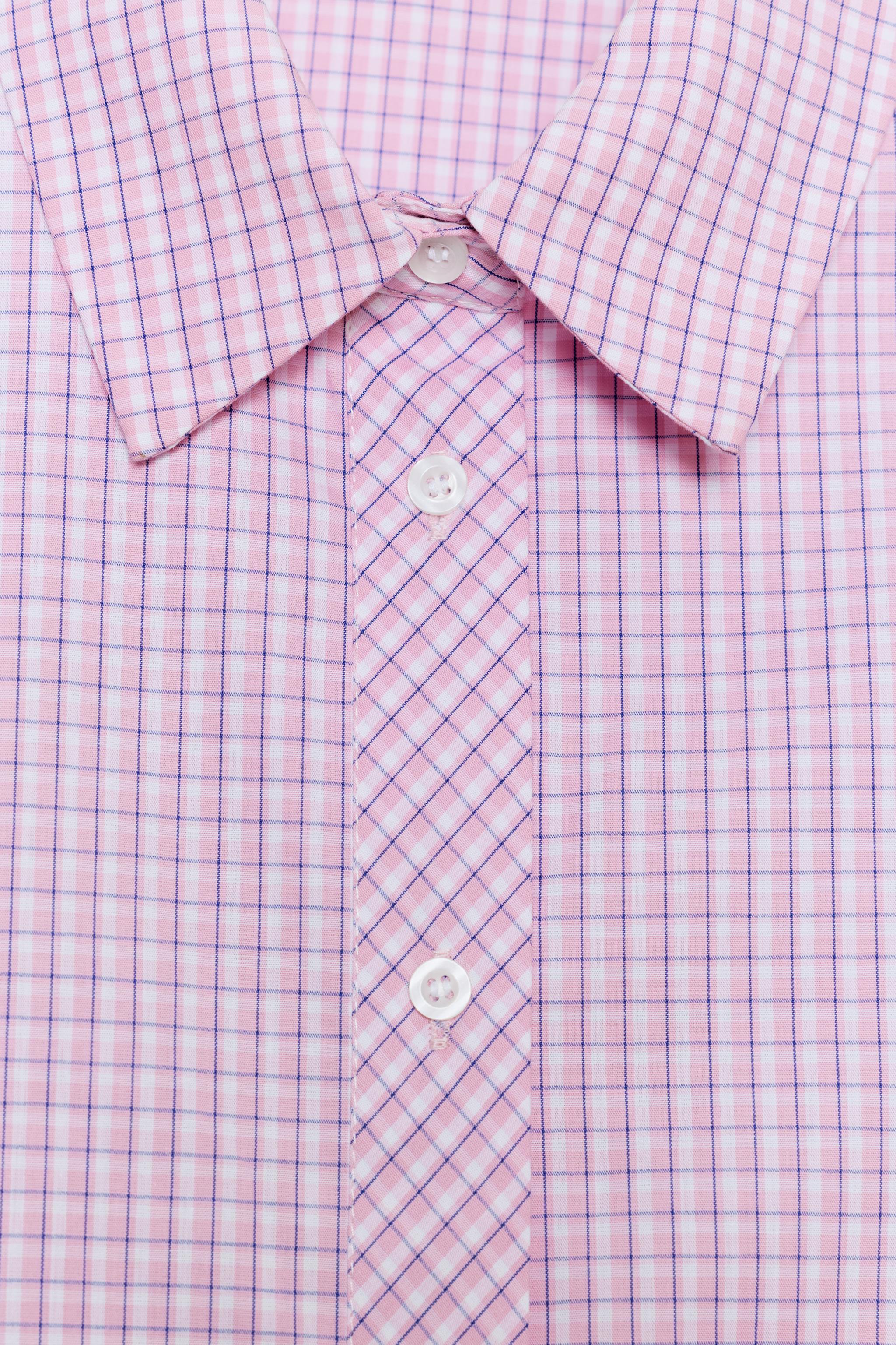 CHEMISE À CARREAUX AVEC PINCES AU DOS